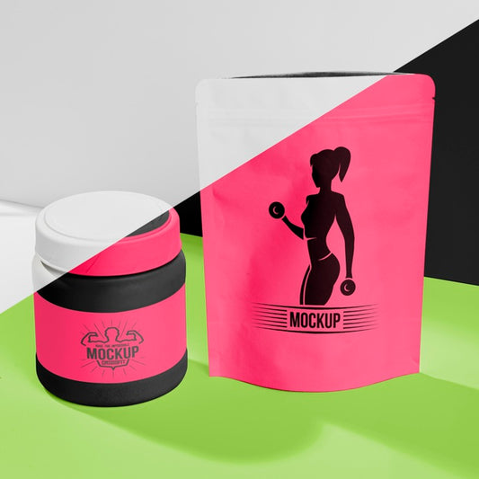 Free High View Fitness Pills And Protein Bags Psd