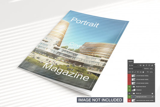 Free High View Of Closed Magazine Mockup Psd