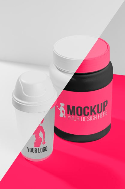 Free High View Shaker And Bottle For Protein Powder Psd