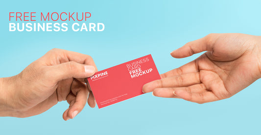 Free Holding Business Card Mockup