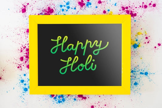 Free Holi Festival Mockup With Frame Psd