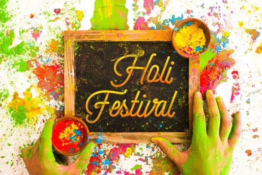 Free Holi Festival Mockup With Slate Psd