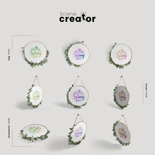 Free Home Frame View Of Spring Scene Creator Psd
