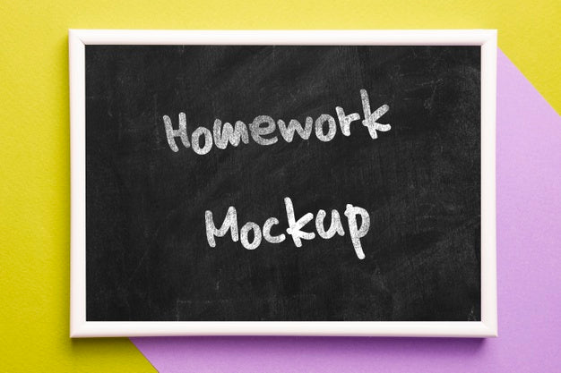 Free Homework Message Write With Chalk On Blackboard Psd