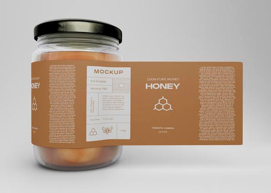 Free Honey Jar Mockup Psd