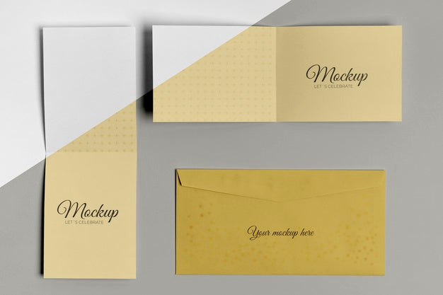 Free Horizontal And Vertical Mock-Up Invitation And Envelope Psd