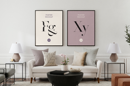 Free House Decoration Posters Mockup