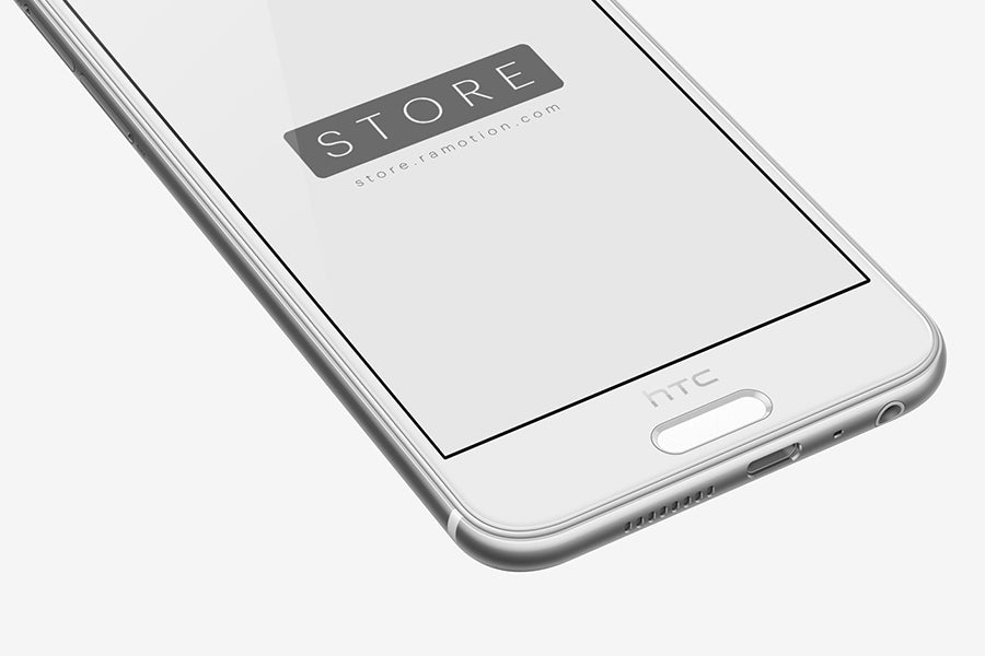 Free Silver White HTC One Android Mobile Phone Mockup