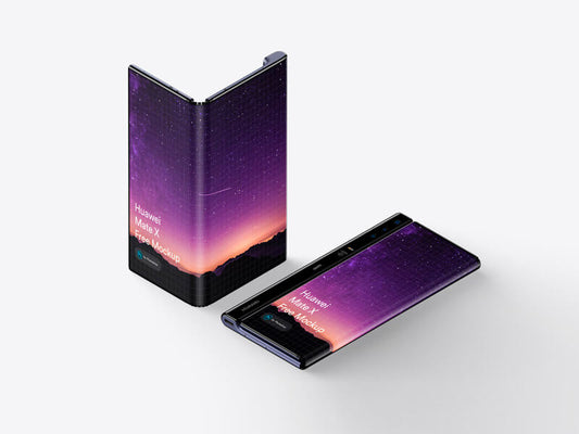 Free Huawei Mate X Phone (Fold) Mockup
