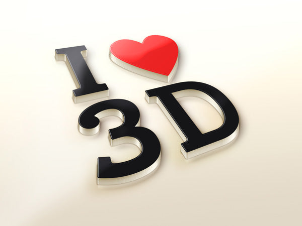 Free I Love 3D Logo Mockup