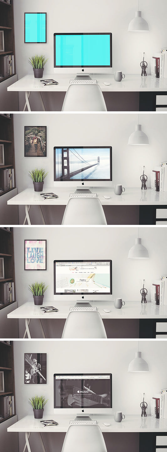 Free iMac Retina 5k Office MockUp