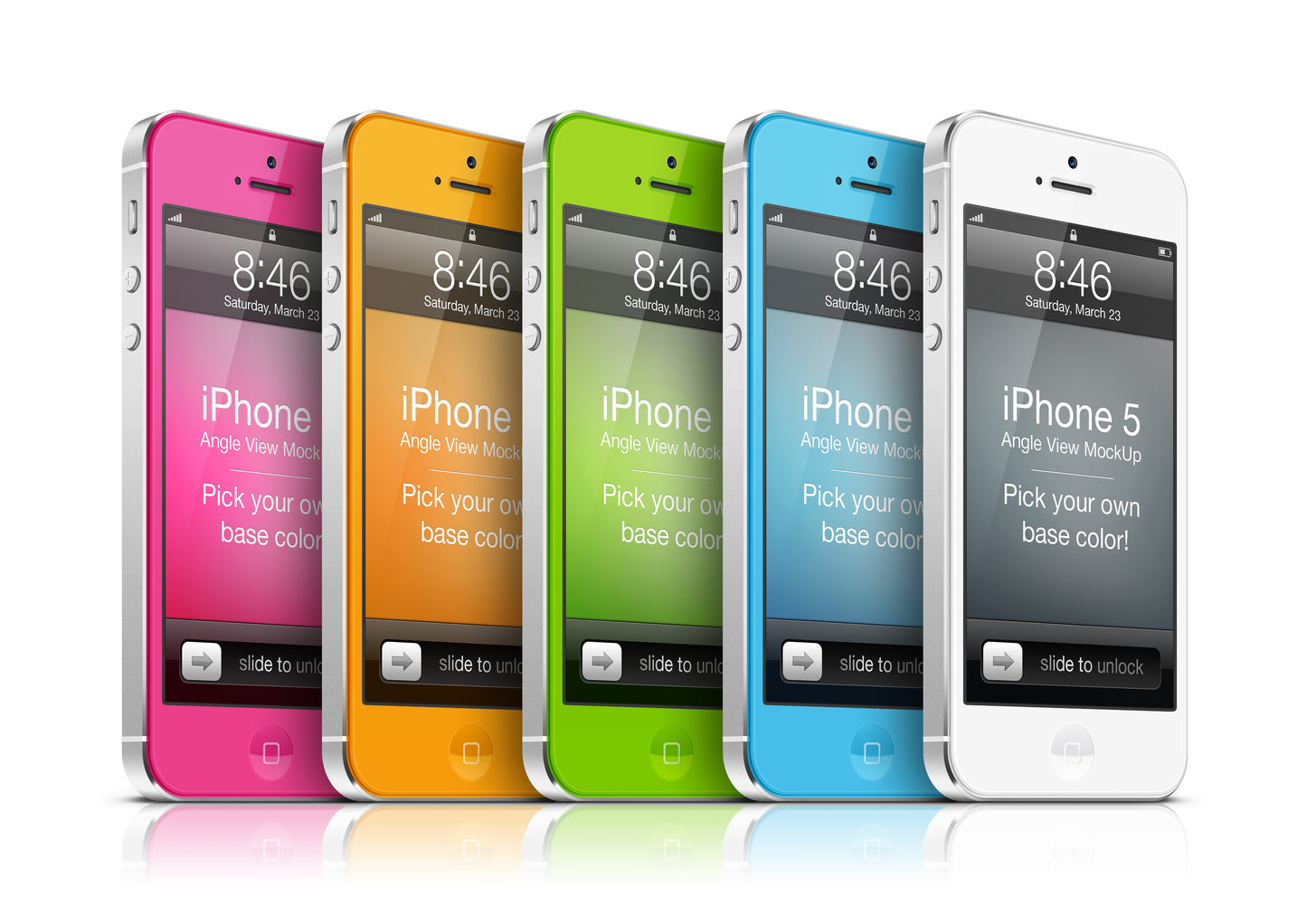 Free iPhone 5 Front Angle View Mockup Psd