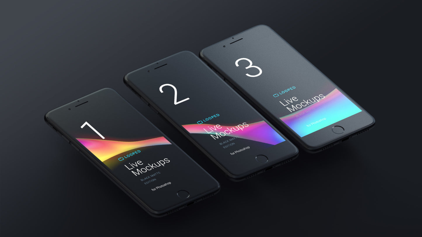 Free 8 Black Matte Apple Devices Mockups in Multiple Views
