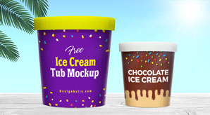 Free Ice Cream Bucket Tub Mockup Psd