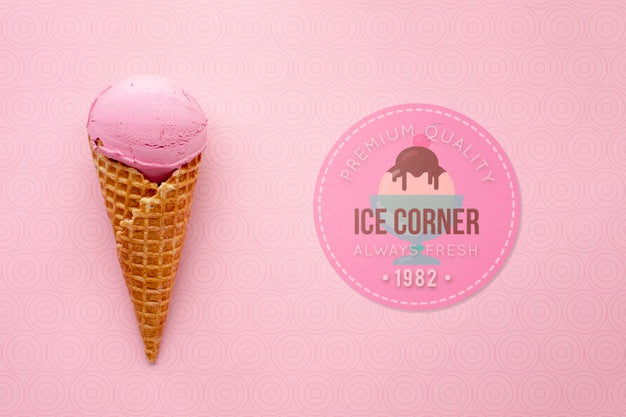 Free Ice Cream Concept Mock-Up Psd