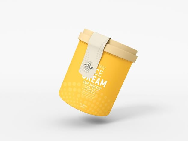 Free Ice Cream Cup Packaging Mockup Psd