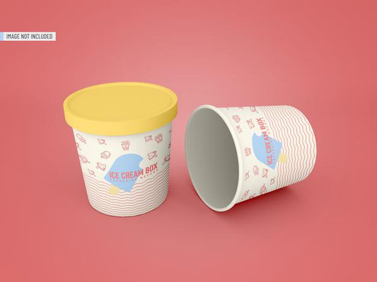 Free Ice Cream Jar Packaging Mockup Psd