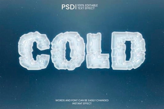 Free Ice Text Effect Psd