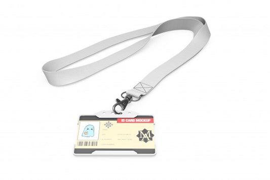 Free Id Card Mockup On Necklace Psd