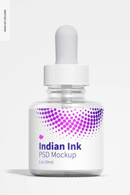 Free Indian Ink Bottle Mockup Psd