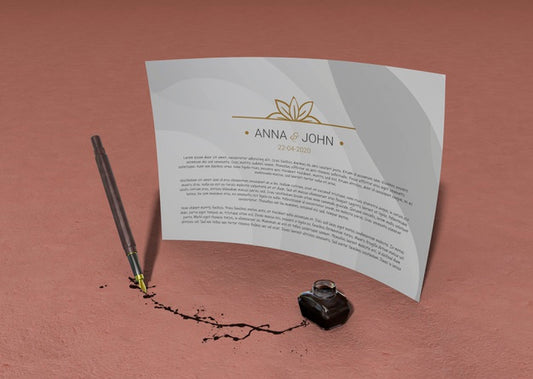 Free Individual Contract Mock-Up Paper And Pen With Ink Psd