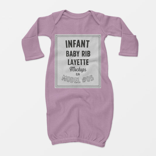 Free Infant Baby Rib Layette Mockup 05 Psd