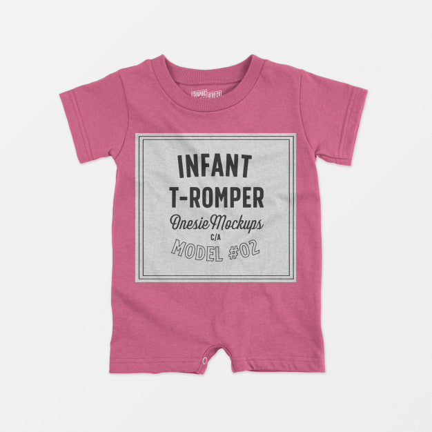 Free Infant T-Romper Onesie Mockup 02 Psd
