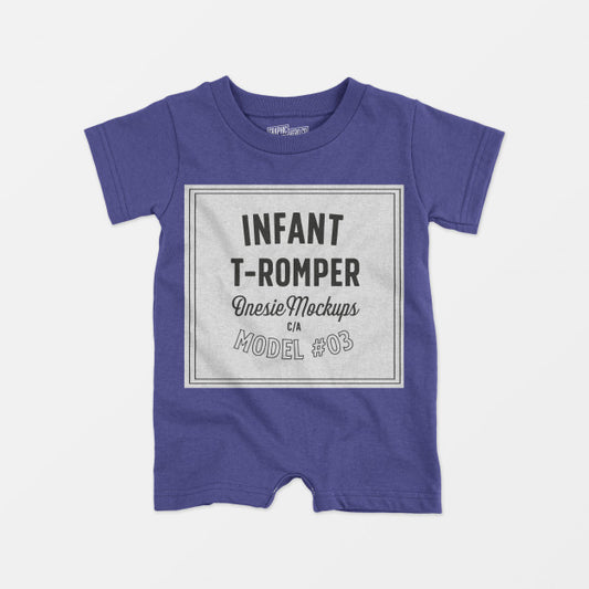 Free Infant T-Romper Onesie Mockup 03 Psd