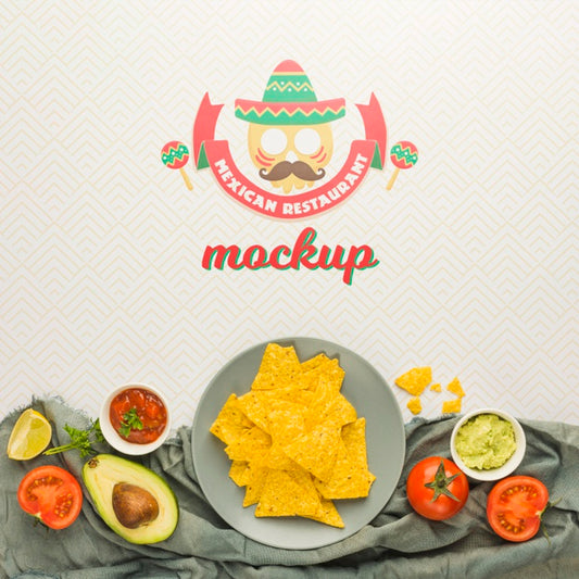 Free Ingredients Framing Mexican Restaurant Mockup Psd