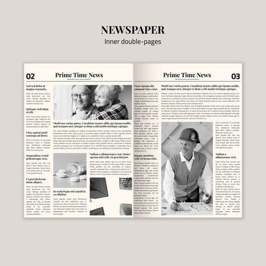 Free Inner Double-Pages Newspaper Mock-Up Psd