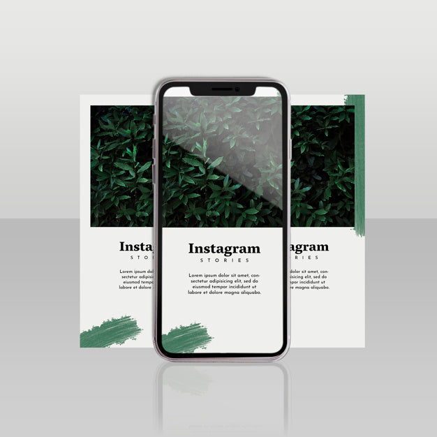Free Instagram Post Template With Smartphone And Floral Concept Psd