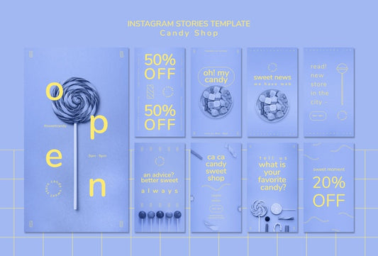 Free Instagram Stories Template For Candy Shop Psd