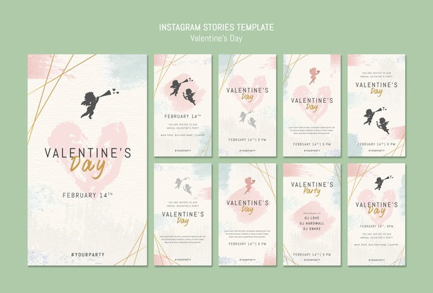 Free Instagram Stories Template For Valentine'S Day Psd