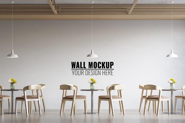 Free Interior Coffee Shop Wall Mockup Psd – CreativeBooster