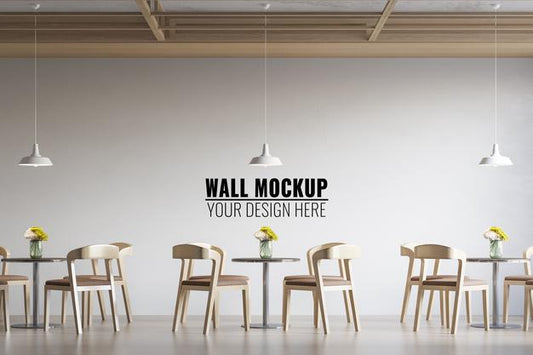 Free Interior Coffee Shop Wall Mockup Psd