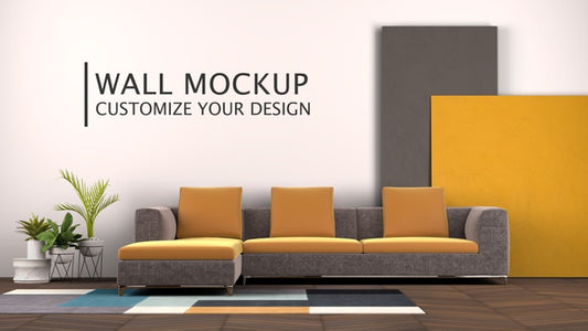 Free Interior Design With Couch Psd