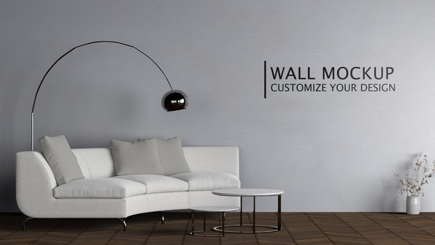 Free Interior Design With White Couch Psd