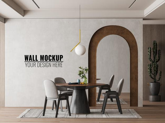 Free Interior Dining Room Wall Mockup Psd