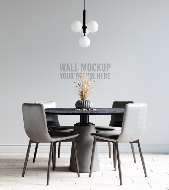 Free Interior Dining Room Wallpaper Mockup Psd