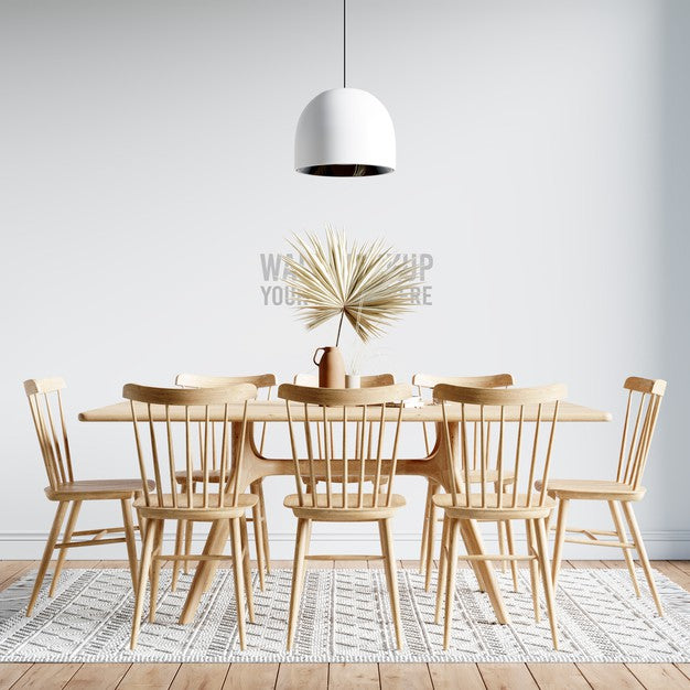 Free Interior Dining Room Wallpaper Mockup Psd – CreativeBooster