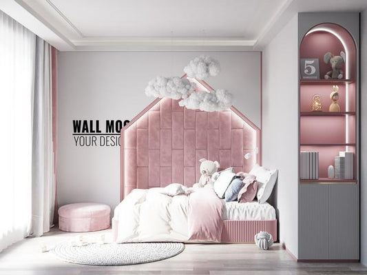 Free Interior Kids Room Wallpaper Mockup Psd