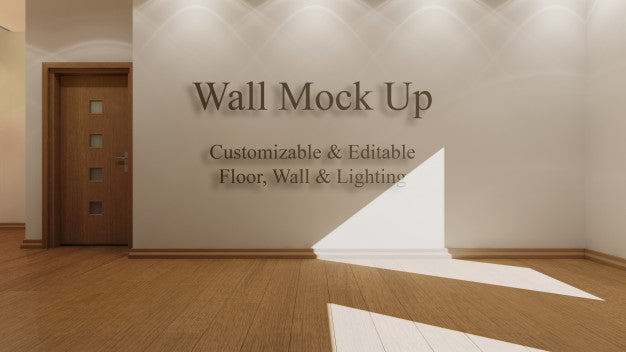 Free Interior Mock Up With Editable Sunlight, Floor And Walls Psd