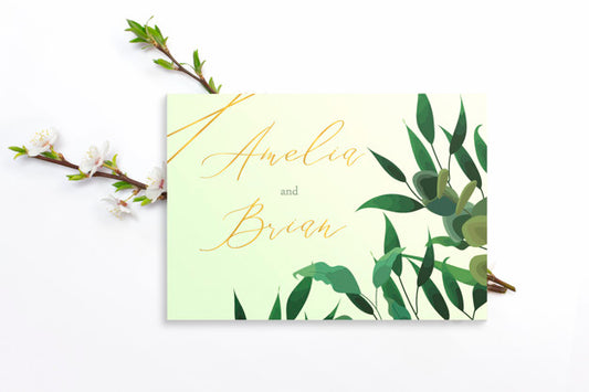 Free Invitation Card With Branches Psd