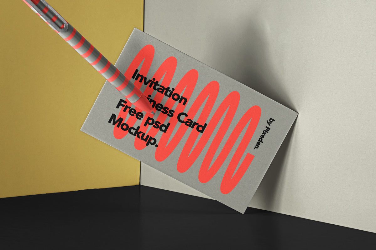 Free Invitation Psd Business Card Mockup Set