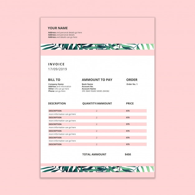 Free Invoice Mockup Psd