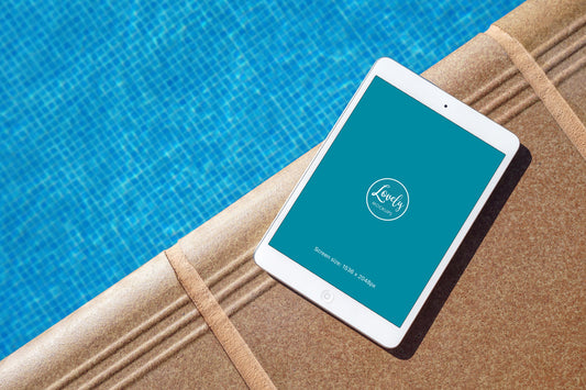 Free iPad Mockup at the Pool