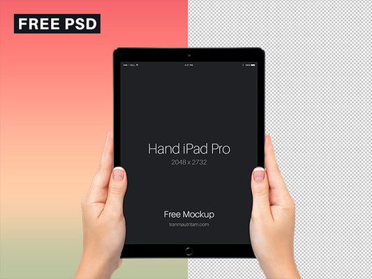 Free Ipad Pro Psd Mockup Held By Hands