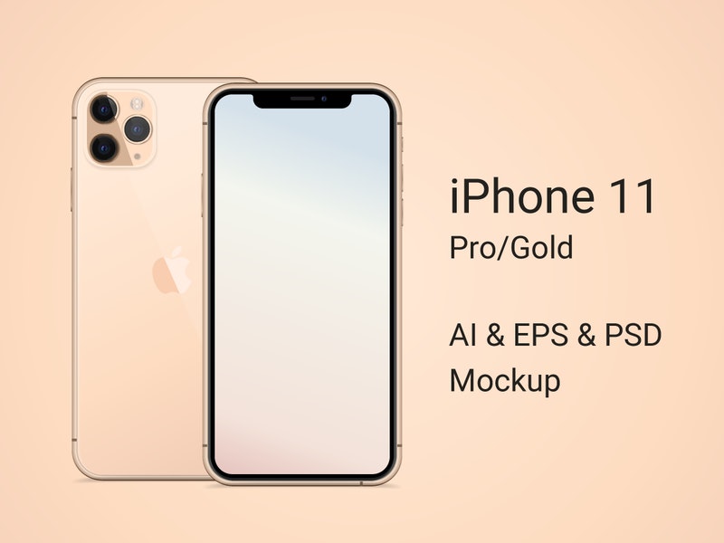 Free Iphone 11 Pro Gold Mockup