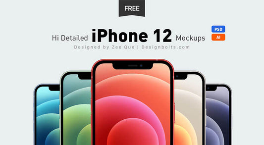 Free Iphone 12, Iphone 12 Pro & Max Ai & Mockup Psd Set