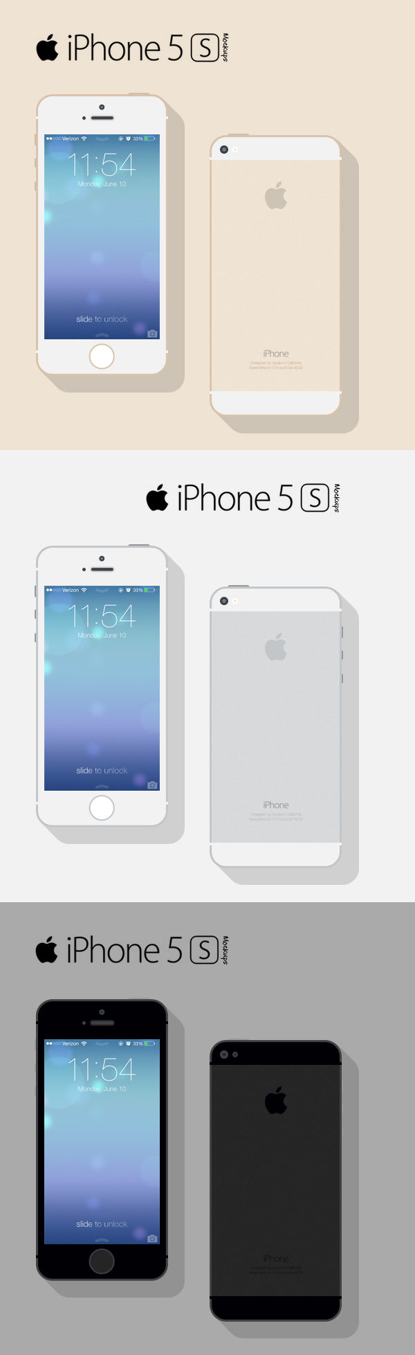 Free Iphone 5S Flat Mockup